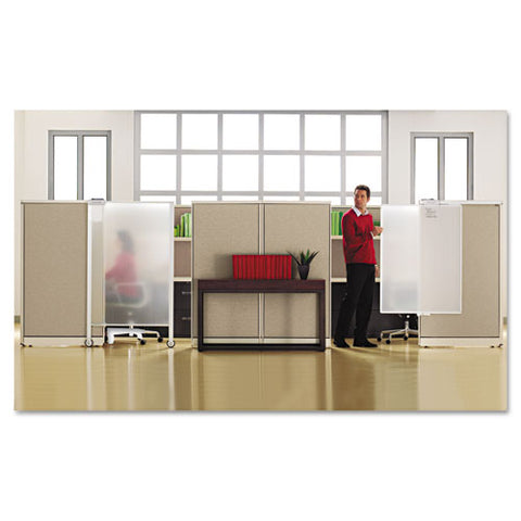 Image of Workstation Privacy Screen, 36w X 48d, Translucent Clear/silver