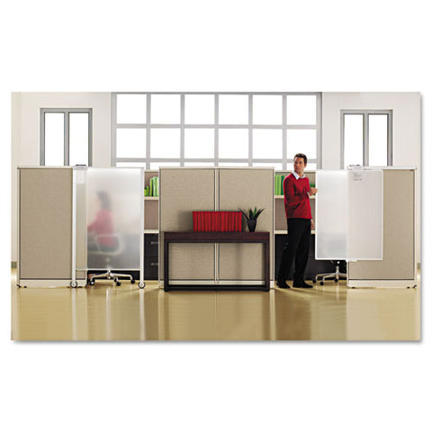 Image of Workstation Privacy Screen, 36w X 48d, Translucent Clear/silver