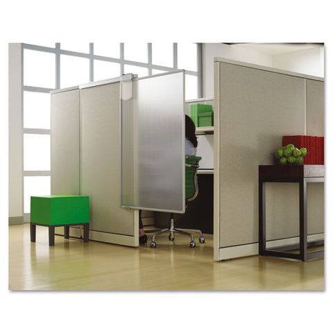 Image of Workstation Privacy Screen, 36w X 48d, Translucent Clear/silver