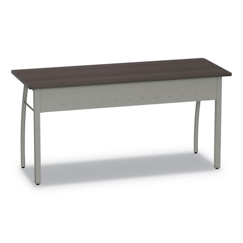 Image of Trento Line Rectangular Desk, 59.13w X 23.63d X 29.5h, Mocha/gray