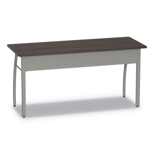 Trento Line Rectangular Desk, 59.13w X 23.63d X 29.5h, Mocha/gray