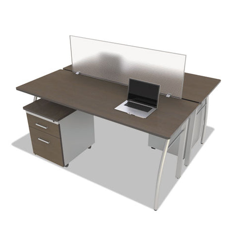 Image of Trento Line Rectangular Desk, 59.13w X 23.63d X 29.5h, Mocha/gray