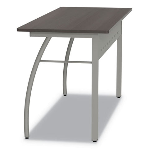 Image of Trento Line Rectangular Desk, 59.13w X 23.63d X 29.5h, Mocha/gray