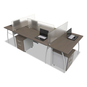 Trento Line Rectangular Desk, 59.13w X 23.63d X 29.5h, Mocha/gray