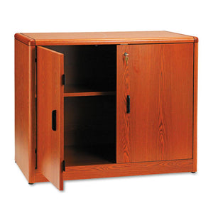 10700 Series Locking Storage Cabinet, 36w X 20d X 29 1/2h, Mahogany