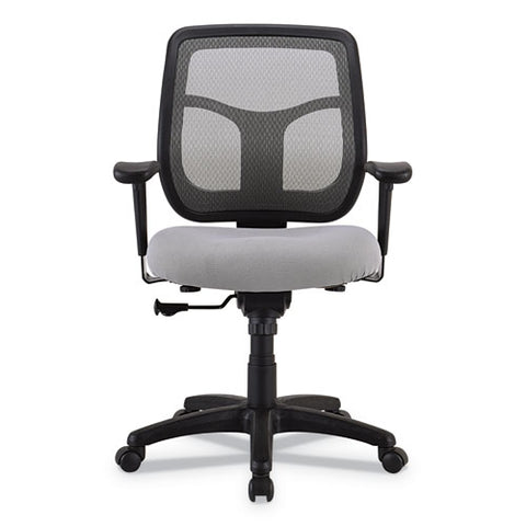 Image of Apollo Mid-back Mesh Chair, Silver Seat/silver Back, Silver Base