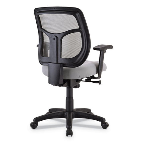 Image of Apollo Mid-back Mesh Chair, Silver Seat/silver Back, Silver Base