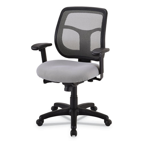 Image of Apollo Mid-back Mesh Chair, Silver Seat/silver Back, Silver Base