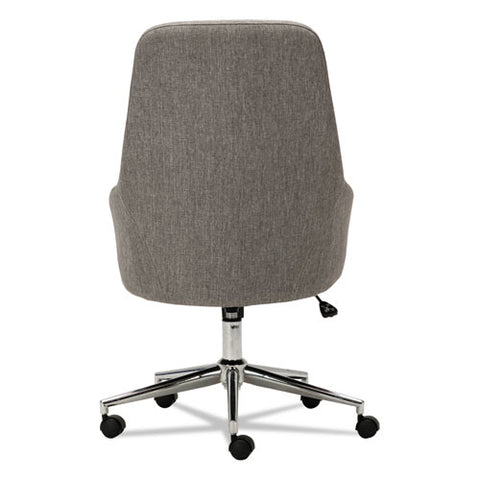 Image of Alera Captain Series High-back Chair, Supports Up To 275 Lbs., Gray Tweed Seat/gray Tweed Back, Chrome Base