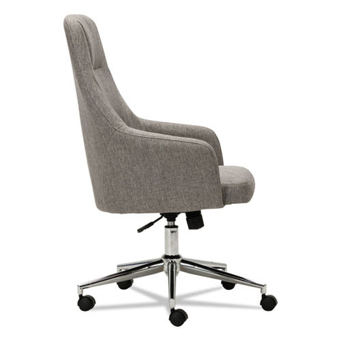 Image of Alera Captain Series High-back Chair, Supports Up To 275 Lbs., Gray Tweed Seat/gray Tweed Back, Chrome Base