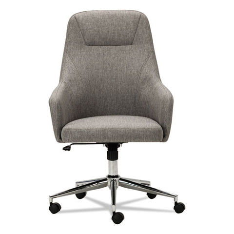 Image of Alera Captain Series High-back Chair, Supports Up To 275 Lbs., Gray Tweed Seat/gray Tweed Back, Chrome Base