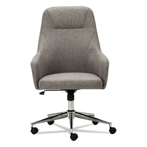 Alera Captain Series High-back Chair, Supports Up To 275 Lbs., Gray Tweed Seat/gray Tweed Back, Chrome Base