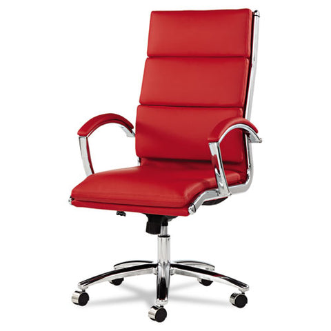 Image of Alera Neratoli High-back Slim Profile Chair, Supports Up To 275 Lbs, Red Seat/red Back, Chrome Base