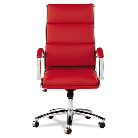 Image of Alera Neratoli High-back Slim Profile Chair, Supports Up To 275 Lbs, Red Seat/red Back, Chrome Base