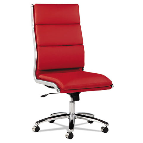 Image of Alera Neratoli High-back Slim Profile Chair, Supports Up To 275 Lbs, Red Seat/red Back, Chrome Base