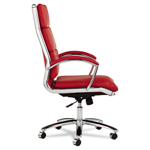 Image of Alera Neratoli High-back Slim Profile Chair, Supports Up To 275 Lbs, Red Seat/red Back, Chrome Base