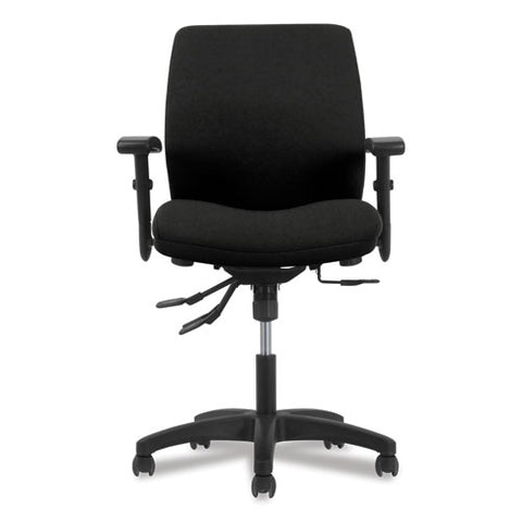 Image of Network Mid-back Task Chair, Supports Up To 250 Lbs., Black Seat/black Back, Black Base