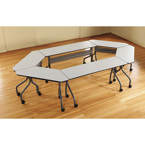 Image of Officeworks Mobile Training Table, Rectangular, 72w X 18d X 29h, Gray/charcoal