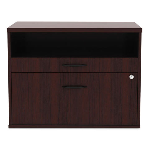 Image of Alera Open Office Series Low File Cabient Credenza, 29.5w X 19.13d X 22.88h, Mahogany