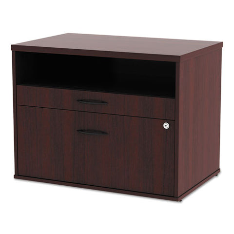 Image of Alera Open Office Series Low File Cabient Credenza, 29.5w X 19.13d X 22.88h, Mahogany