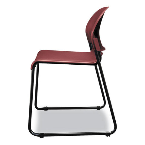 Image of Gueststacker High Density Chairs, Mulberry Seat/mulberry Back, Black Base, 4/carton