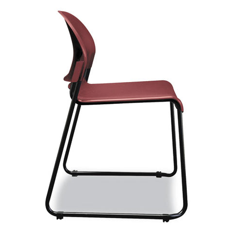 Image of Gueststacker High Density Chairs, Mulberry Seat/mulberry Back, Black Base, 4/carton