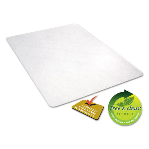 Image of All Day Use Non-studded Chair Mat For Hard Floors, 46 X 60, Rectangular, Clear