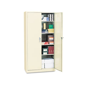 Assembled 78" High Storage Cabinet, W/adjustable Shelves, 36w X 24d, Putty