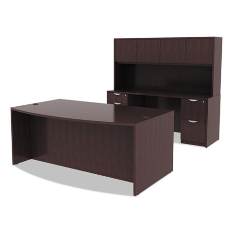 Image of Alera Valencia Bow Front Desk Shell, 71w X 35.5d To 41.38d X 29.63h Espresso