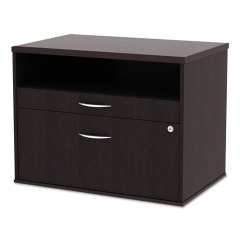 Image of Alera Open Office Series Low File Cabient Credenza, 29.5w X 19.13d X 22.88h, Espresso