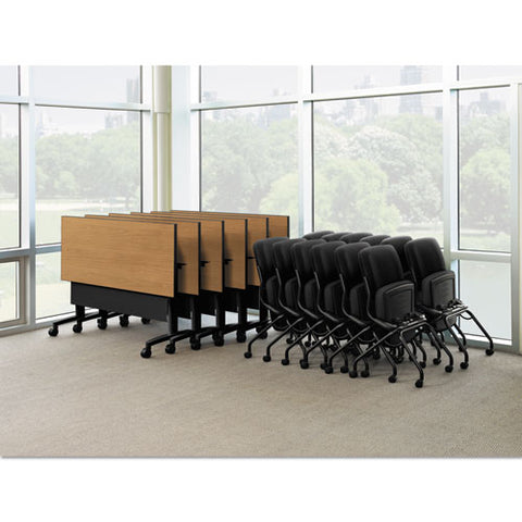 Image of Motivate Nesting/stacking Flex-back Chair, Onyx Seat/black Back, Platinum Base