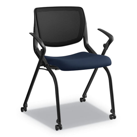 Image of Motivate Nesting/stacking Flex-back Chair, Onyx Seat/black Back, Platinum Base