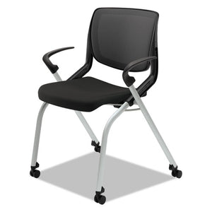 Motivate Nesting/stacking Flex-back Chair, Onyx Seat/black Back, Platinum Base