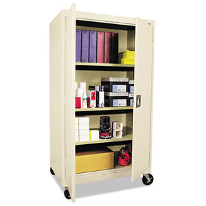 Assembled Mobile Storage Cabinet, W/adjustable Shelves 36w X 24d X 66h, Putty