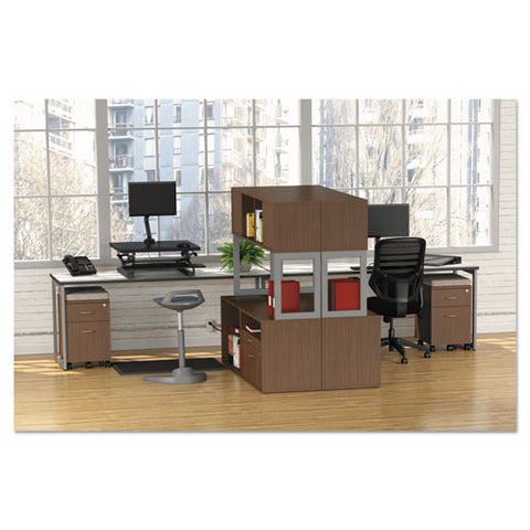 Image of Alera Open Office Series Low File Cabinet Credenza, 29.5w X19.13d X 22.88h,walnut