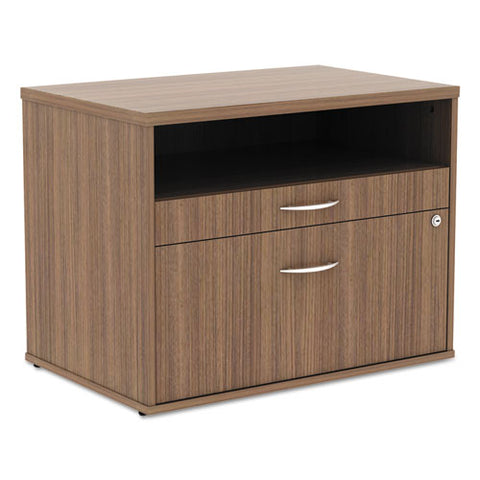 Image of Alera Open Office Series Low File Cabinet Credenza, 29.5w X19.13d X 22.88h,walnut