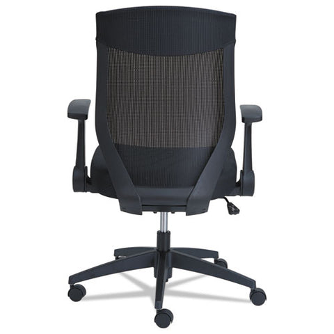 Image of Alera Eb-k Series Synchro Mid-back Flip Arm Mesh-chair, Supports Up To 275 Lbs, Black Seat/black Back, Black Base