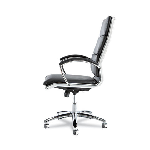 Image of Alera Neratoli High-back Slim Profile Chair, Supports Up To 275 Lbs, Black Seat/black Back, Chrome Base