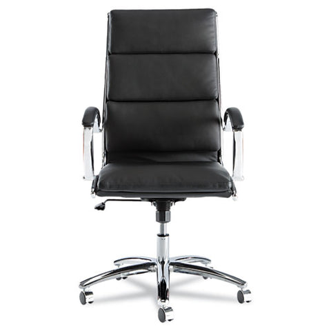 Image of Alera Neratoli High-back Slim Profile Chair, Supports Up To 275 Lbs, Black Seat/black Back, Chrome Base