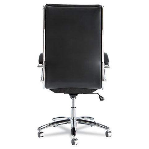 Image of Alera Neratoli High-back Slim Profile Chair, Supports Up To 275 Lbs, Black Seat/black Back, Chrome Base