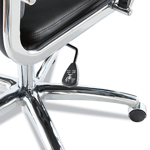 Image of Alera Neratoli High-back Slim Profile Chair, Supports Up To 275 Lbs, Black Seat/black Back, Chrome Base