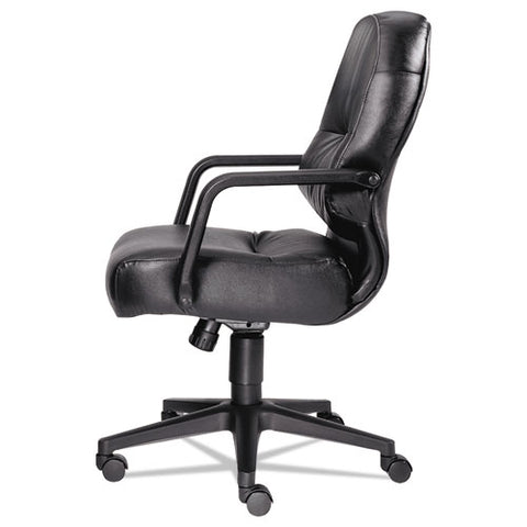 Image of Pillow-soft 2090 Series Leather Managerial Mid-back Swivel/tilt Chair, Supports Up To 300 Lbs., Black Seat/back, Black Base