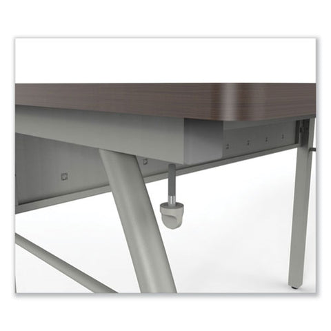 Image of Trento Line Rectangular Desk, 47.25w X 23.63d X 29.5h, Mocha/gray