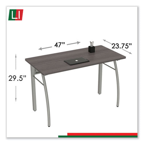 Image of Trento Line Rectangular Desk, 47.25w X 23.63d X 29.5h, Mocha/gray