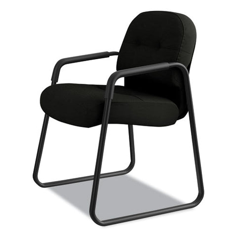 Image of Pillow-soft 2090 Series Guest Arm Chair, 31.25" X 35.75" X 36", Black Seat/black Back, Black Base