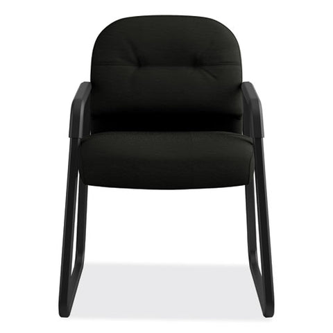 Image of Pillow-soft 2090 Series Guest Arm Chair, 31.25" X 35.75" X 36", Black Seat/black Back, Black Base