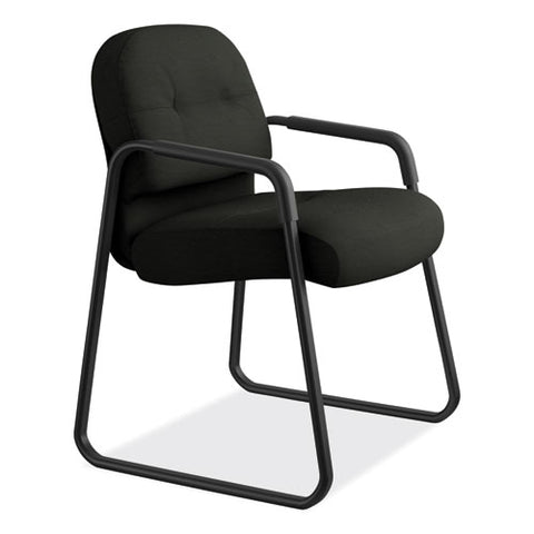 Image of Pillow-soft 2090 Series Guest Arm Chair, 31.25" X 35.75" X 36", Black Seat/black Back, Black Base