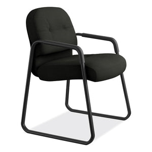 Pillow-soft 2090 Series Guest Arm Chair, 31.25" X 35.75" X 36", Black Seat/black Back, Black Base