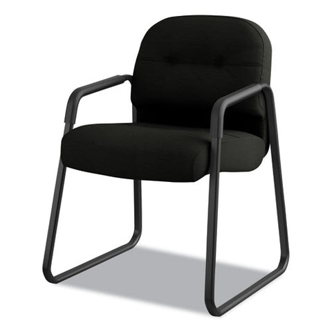 Image of Pillow-soft 2090 Series Guest Arm Chair, 31.25" X 35.75" X 36", Black Seat/black Back, Black Base