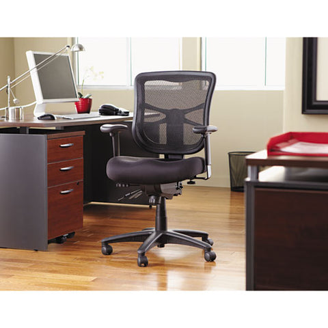 Image of Alera Elusion Series Mesh Mid-back Multifunction Chair, Supports Up To 275 Lbs, Black Seat/black Back, Black Base